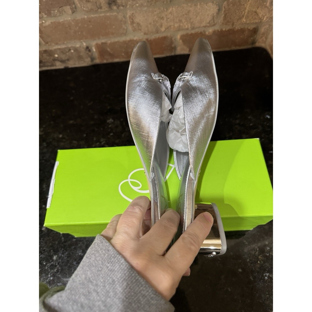Sam Edelman Women Ollie Square Toe Bit Mule in Silver Size 7.5 Equestrian - Picture 3 of 13